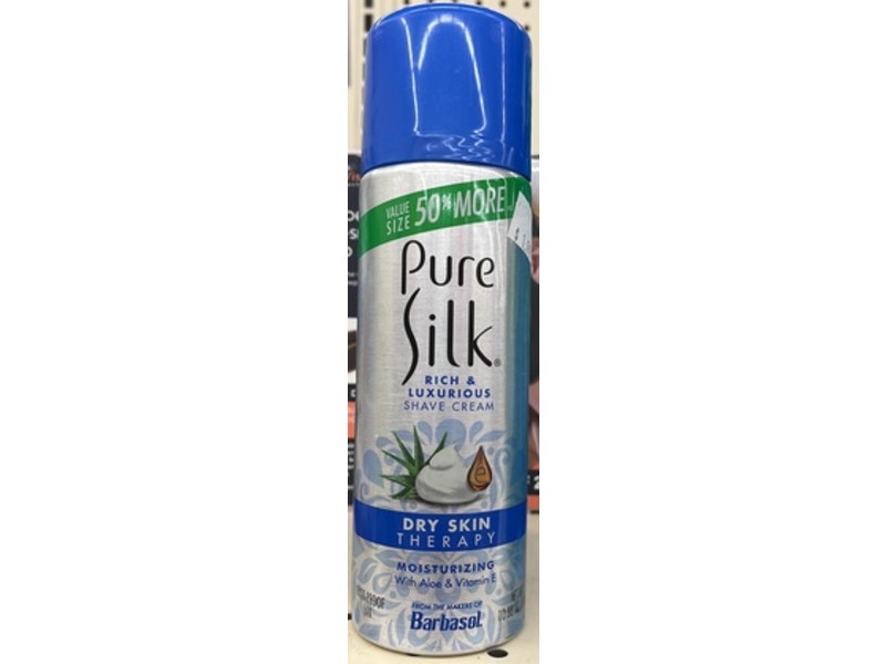 Pure Silk Rich & Luxurious Shave Cream, Aloe & Vitamin E, 10.88 oz