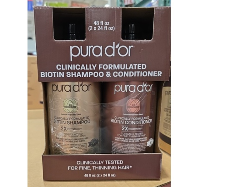 Pura d'or Biotin Shampoo & Conditioner, 24 fl oz/709 mL, 2 Count