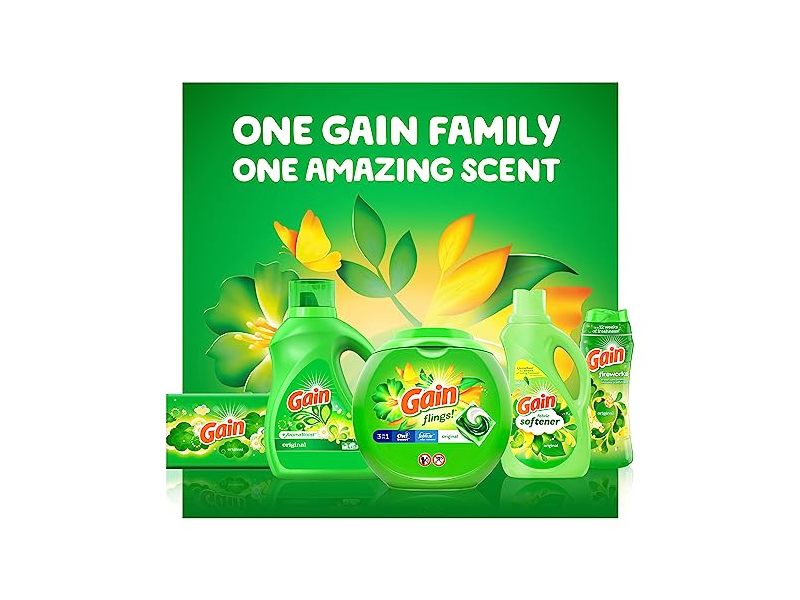 Gain + Aroma Boost Liquid Laundry Detergent, Original Scent, 128 Loads, 184 fl oz/5.44