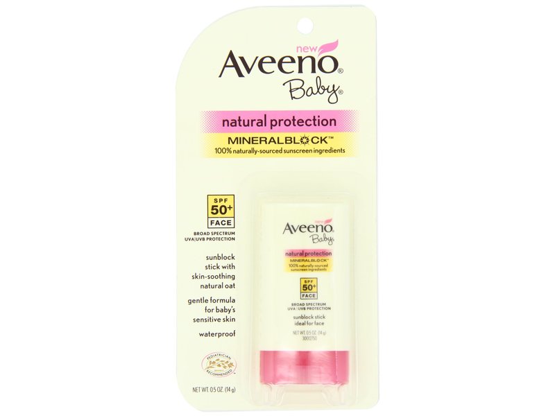 Aveeno baby natural protection face stick with broad spectrum spf 50, johnson & johnson