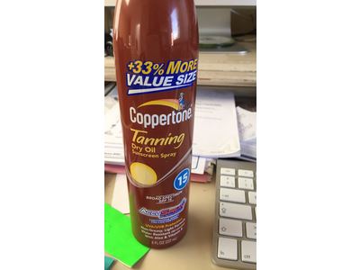 Coppertone Tanning Dry Oil Sunscreen Spray, SPF 15, 9.5 oz