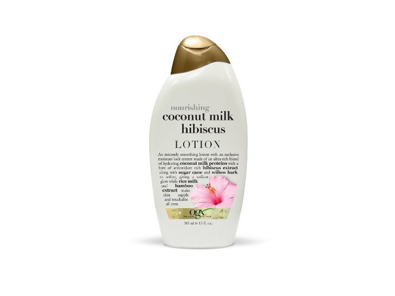 OGX Body Lotion, Nourishing Coconut Milk Hibiscus, 13oz Ingredients and