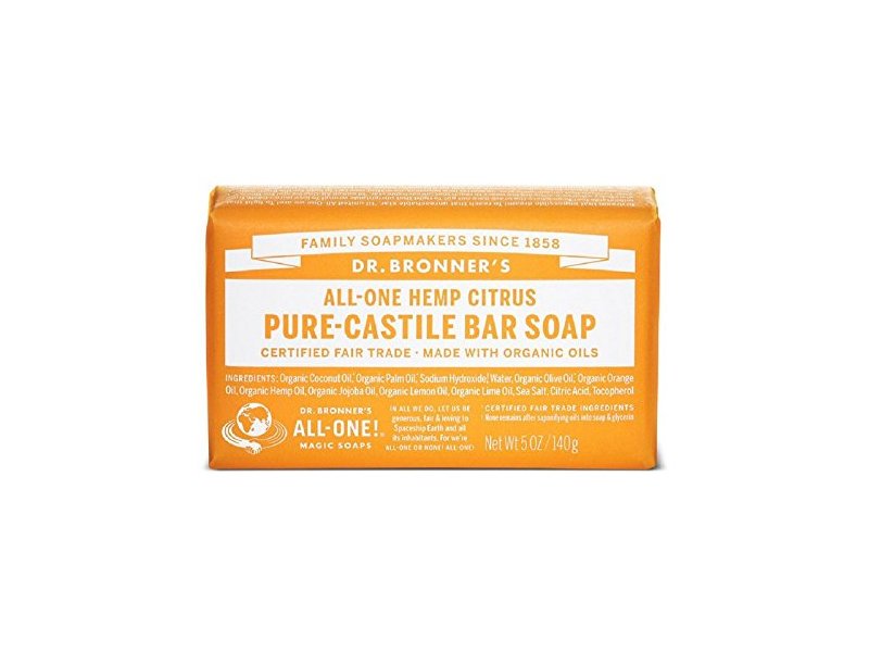 Dr. Bronner's AllOne Hemp Citrus PureCastile Bar Soap, 5 oz
