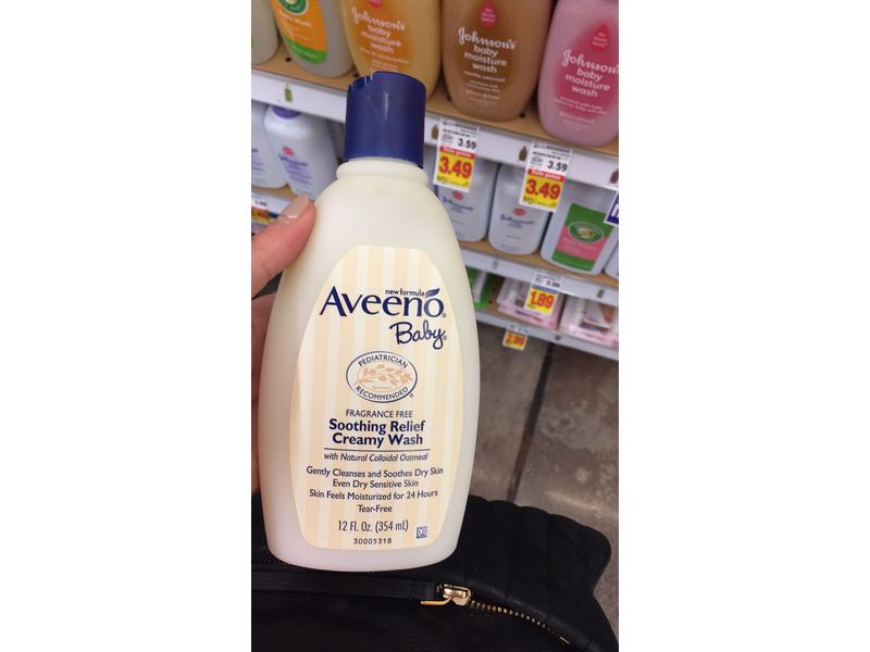 Aveeno Baby Creamy Wash Natural Oatmeal, Fragrance Free, 8 fl oz/236 mL