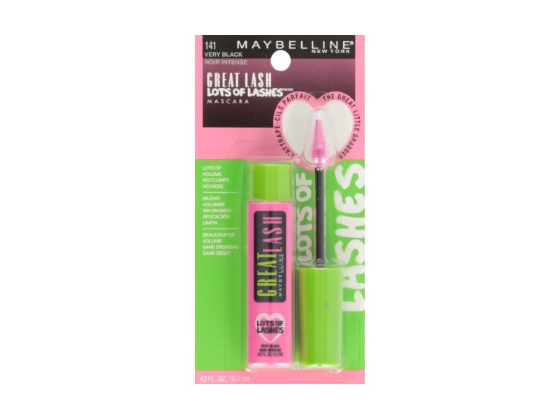 Maybelline New York Great Lash Lots of Lashes Mascara, 141 Very Black, 0.43 fl oz/12 mL