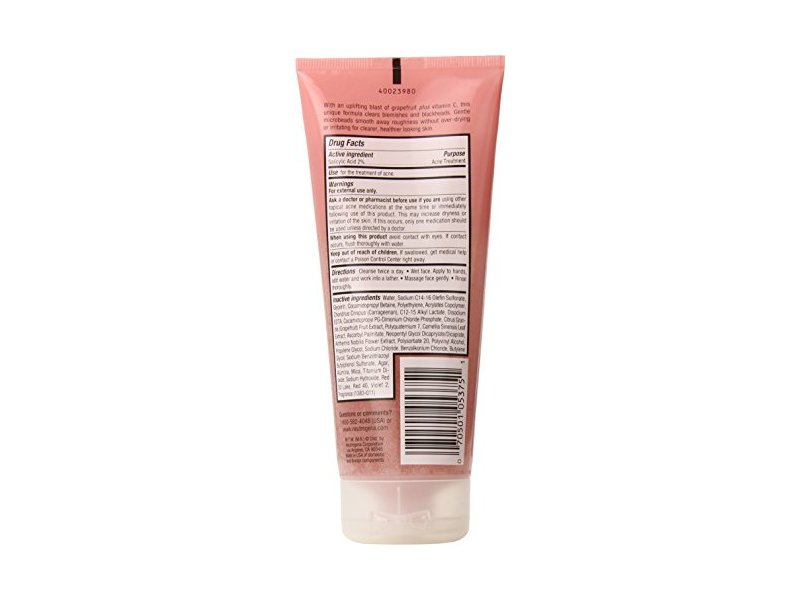 Neutrogena Oil-Free Acne Wash Scrub, Pink Grapefruit, Value Size, 6.7 Ounce