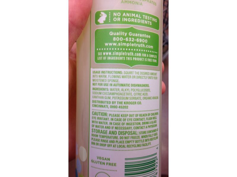 Simple Truth Organic Liquid Dish Soap, Free & Clear