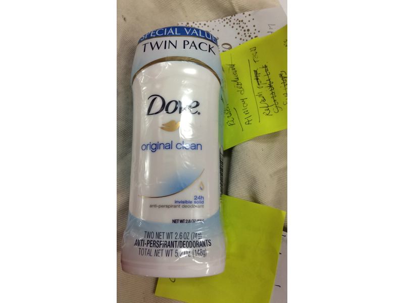 Dove Invisible Solid Anti-Perspirant Deodorant, Original Clean, 2.6 oz/74