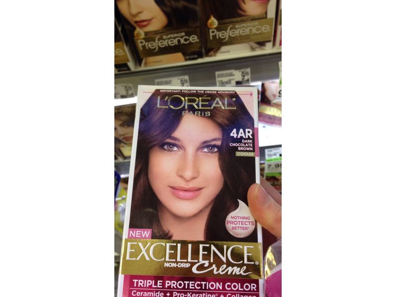 L'Oreal Excellence Creme Hair Color, Dark Chocolate Brown 4AR