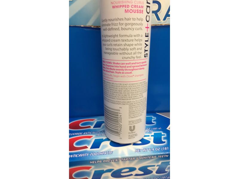 Dove Style + Care Nourishing Curls Whipped Cream Mousse, 7 oz/198 g