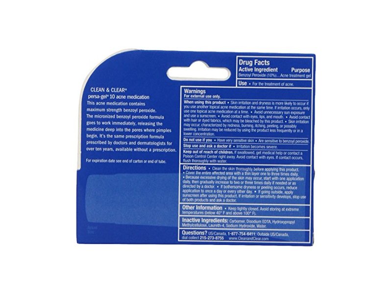 Clean & Clear Persa-Gel 10, Maximum Strength, 1 Ounce