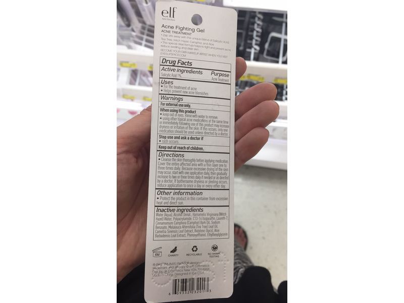 e.l.f. Cosmetics Acne Fighting Gel, Clear, 0.2 fl oz/6 mL
