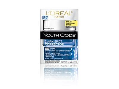 L'Oreal Paris Youth Code Dark Spot Corrector Day Cream Skin Illuminating Moisturizer, SPF 30, 1.7 oz