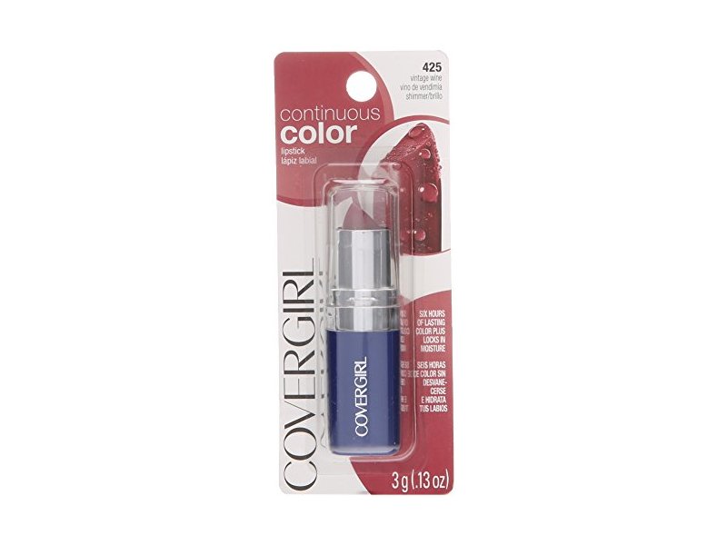 CoverGirl Continuous Color Lipstick, Vintage Wine 425, .13 oz