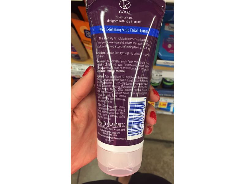 Kroger Deep Exfoliating Scrub Facial Cleanser, 5 oz/141 g