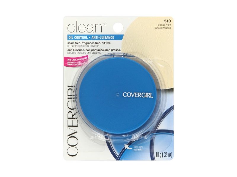 CoverGirl Clean Matte Pressed Powder, 510 Classic Ivory, 0.35 oz/10 g