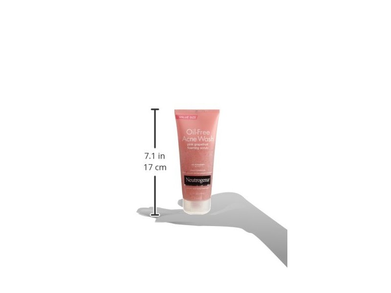 Neutrogena Oil-Free Acne Wash Scrub, Pink Grapefruit, Value Size, 6.7 Ounce