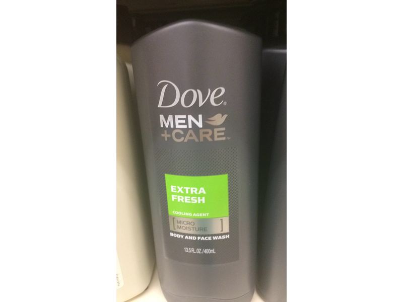 Dove Men + Care Body and Face Wash, Extra Fresh, 13.5 fl oz/400 mL.