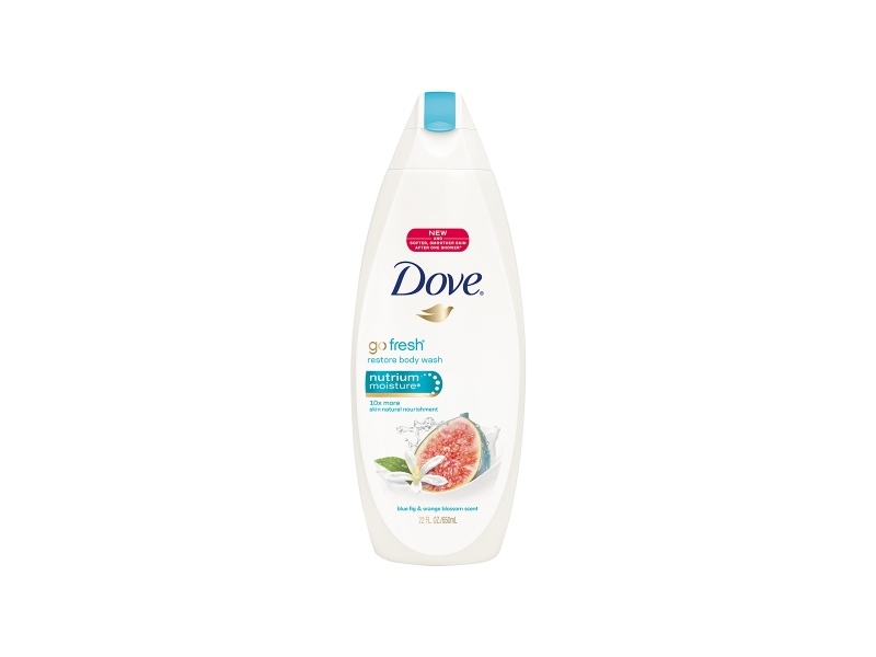 Dove Go Fresh Restore Body Wash, Blue Fig & Orange Blossom, 22 fl oz/650 mL.