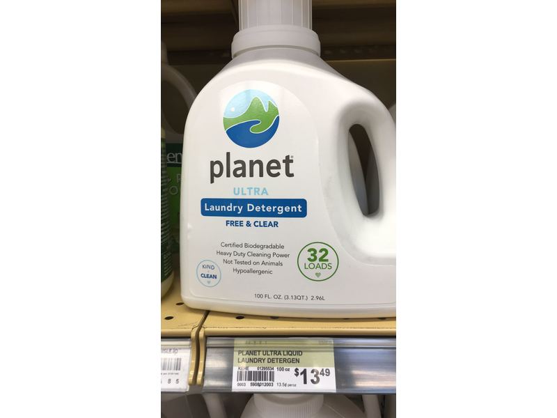 Planet Ultra Liquid Laundry Detergent, Free & Clear, 100 fl oz /2.96 L