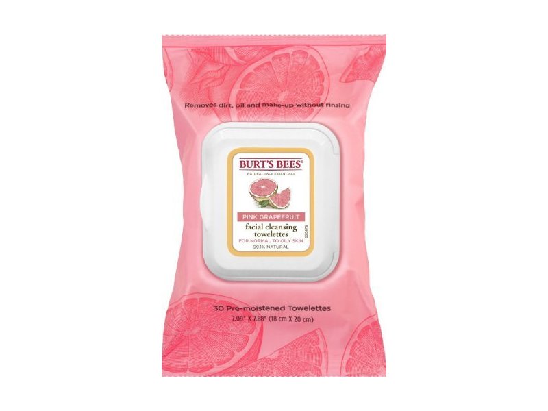 Burt's Bees Natural Face Essentials Facial Cleansing Towelettes, Pink