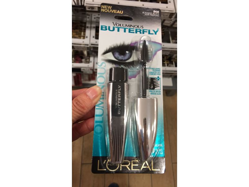 L'Oreal Paris Voluminous Butterfly Mascara, 868 Blackest Black, 0.22 fl oz