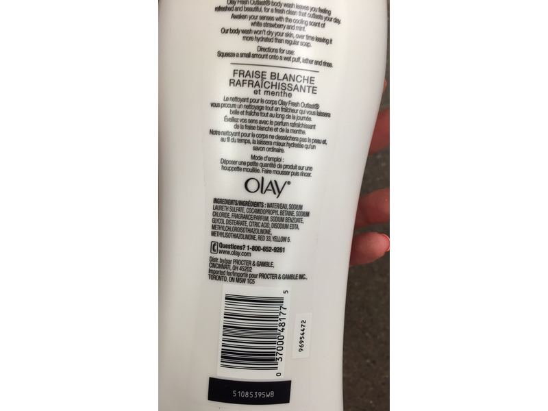 Olay Body Wash, Cooling White Strawberry & Mint, 23.6 fl oz/700 mL