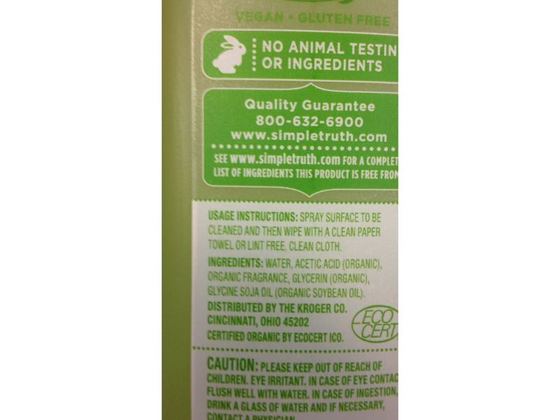 Simple Truth Organic Glass Cleaner, Eucalyptus Mint, 26 fl oz/768 mL