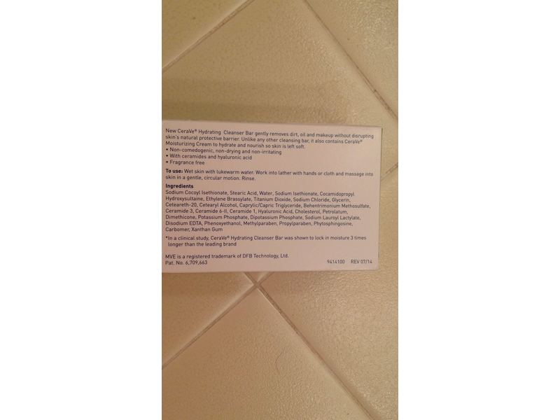 CeraVe Hydrating Cleanser Bar, Dry to Normal Skin