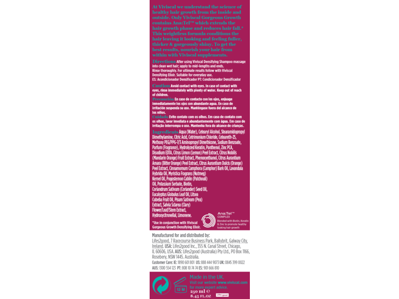 Viviscal Growth Densifying Conditioner 8.45 oz (2 Pack) Ingredients and Reviews