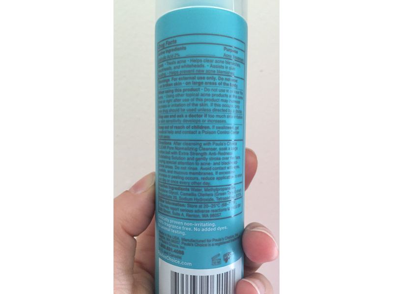 Paula's Choice Clear Extra Strength Anti-Redness Exfoliating Solution with 2% BHA Salicylic Acid, 4 fl oz (118 mL)