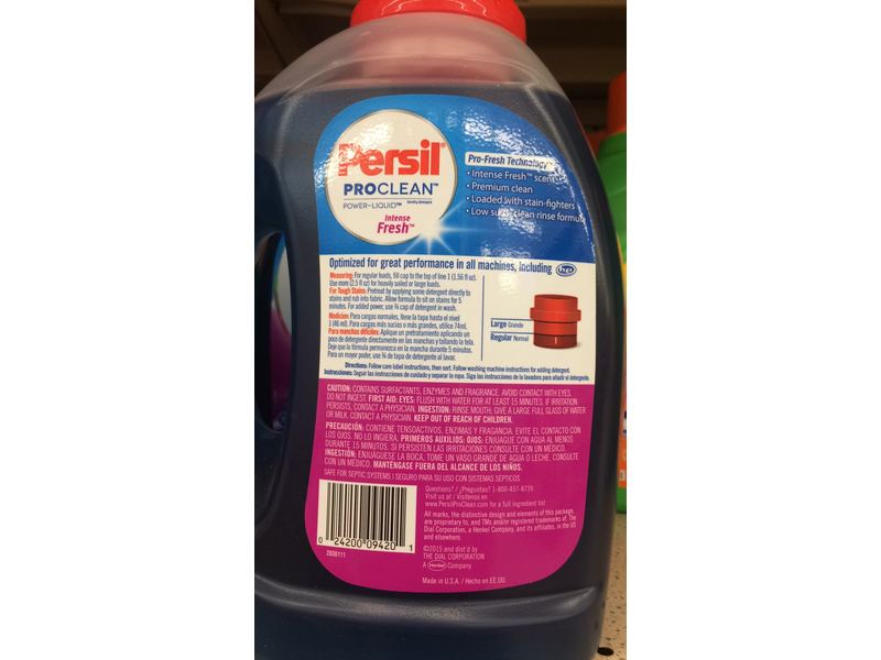 Persil Proclean Power-Liquid Detergent, Intense Fresh, 64 Loads, 100 fl oz/2.95 L