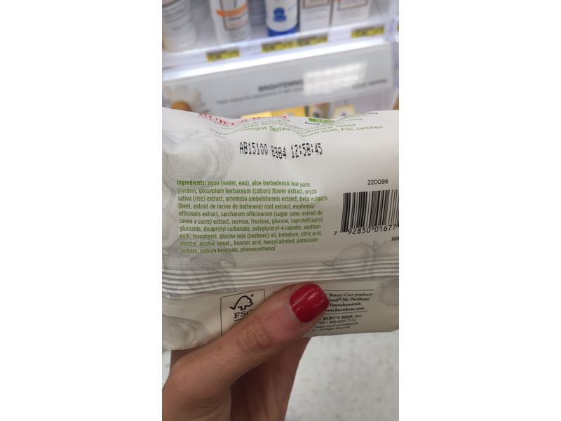 Burt's Bees Sensitive Facial Cleansing Towelettes with Cotton Extract, 30 Count