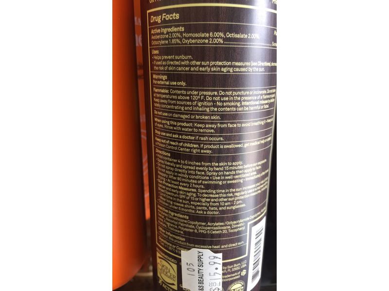 Sun Bum Continuous Spray Sunscreen SPF 15, 6 fl oz