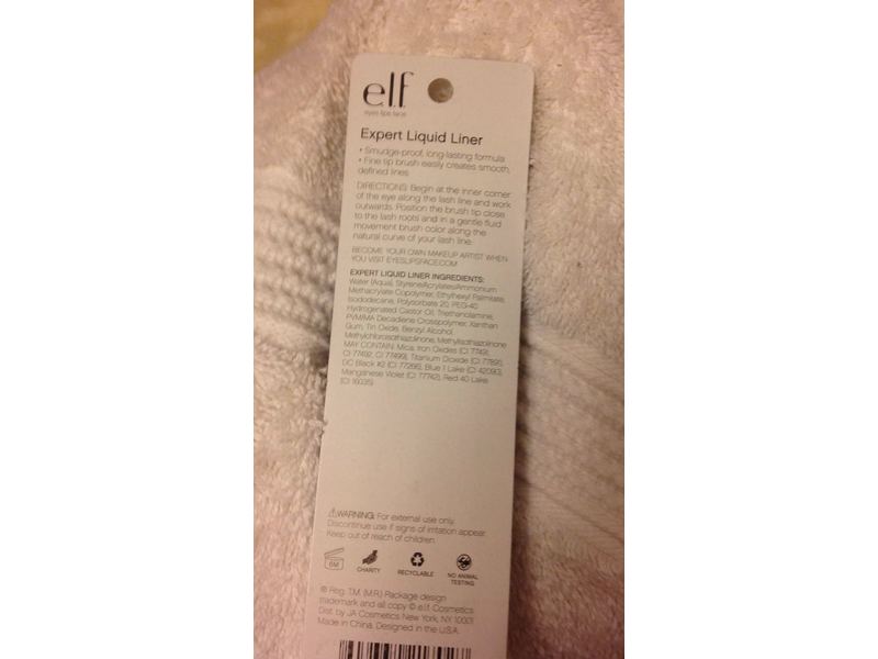e.l.f. Cosmetics Expert Liquid Liner, Jet Black, 0.15 fl oz/4.5 mL