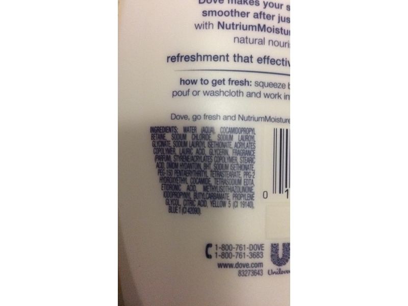 Dove Go Fresh Cool Moisture Body Wash, Cucumber & Green Tea Scent, 22 oz