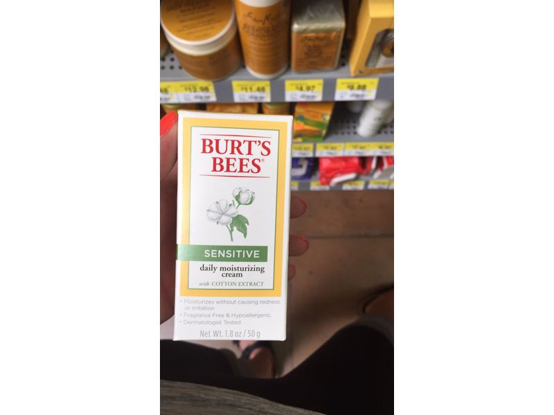 Burt's Bees Sensitive Daily Moisturizing Cream with Cotton Extract, Rice Extract & Aloe - 1.8 Ounces