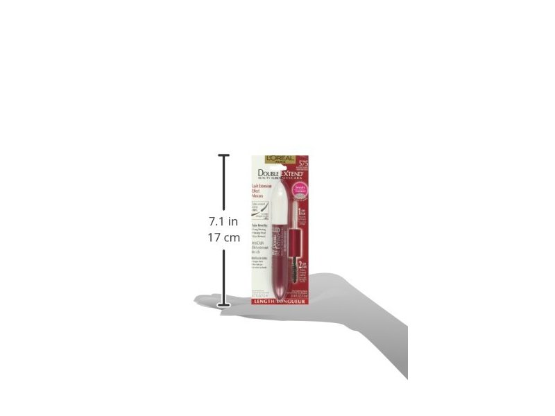 L'Oreal Paris Double Extend Waterproof Lash Extension Effect Mascara, Black 575, 0.16 fl oz