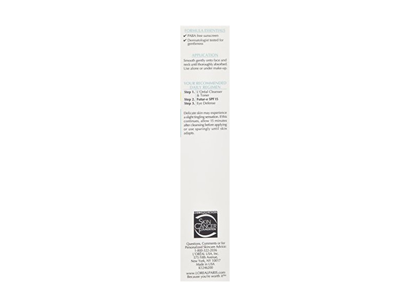 L'Oreal Paris Futur-e Moisturizer Lotion SPF 15, For Normal to Dry Skin, 4 Fluid Ounce