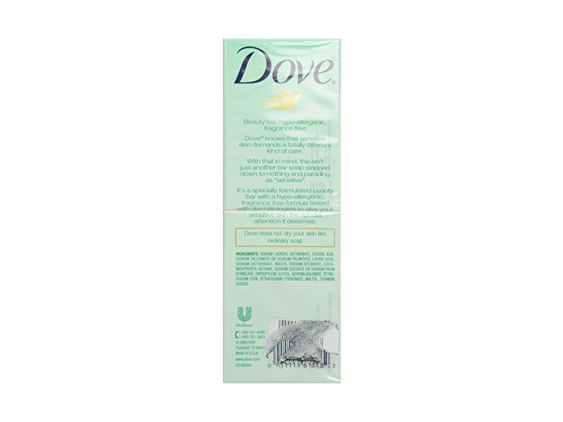 Dove Sensitive Skin Beauty Bar, 4 oz (8 count)