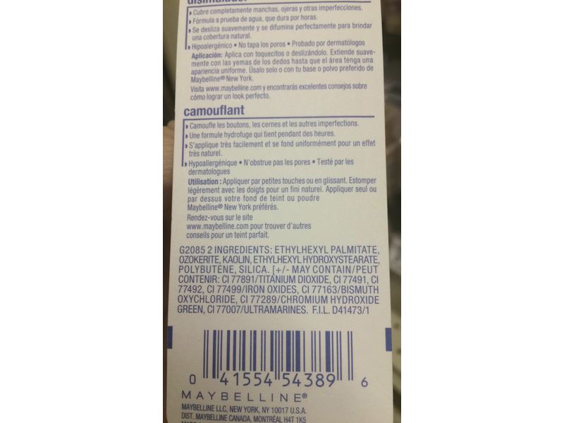 Maybelline Cover Stick Concealer, Medium Beige, 0.16 oz/4.5 g, Pack Of 21