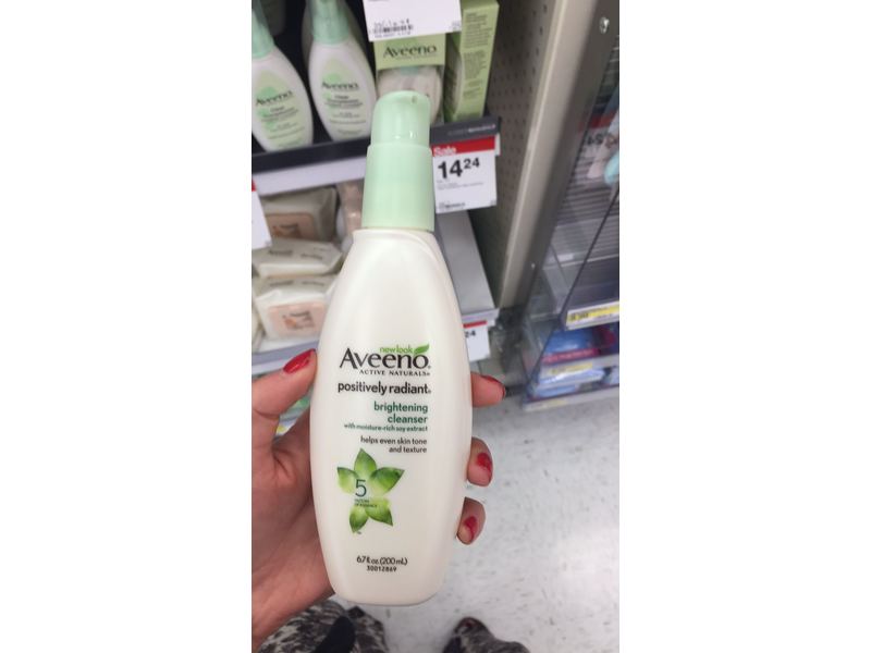 Aveeno Positively Radiant Brightening Cleanser,6.7 fl oz/200 mL