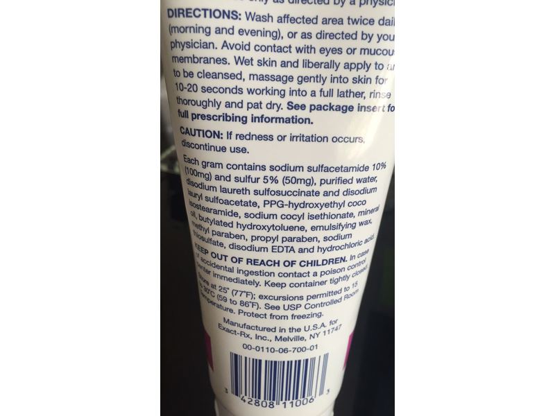 Sodium Sulfacetamide & Sulfur Cleanser, 6 oz/170 g, Exact-Rx (RX)