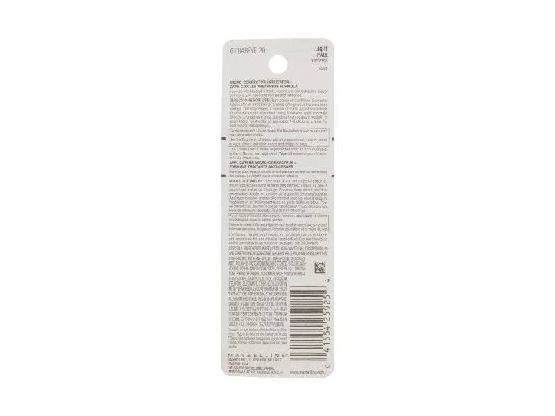 Maybelline New York Instant Age Rewind Eraser Multi-Use Concealer, 120 Light, 0.2 fl oz/6 mL