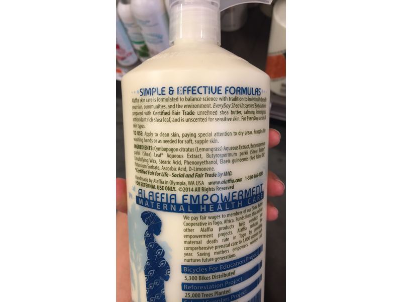 Alaffia EveryDay Shea Body Lotion, Unscented, 32 fl oz