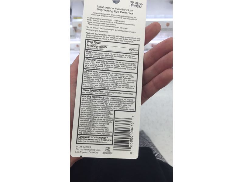 Neutrogena Healthy Skin Brightening Eye Perfector Broad Spectrum SPF 25, Buff 09, 0.17 oz