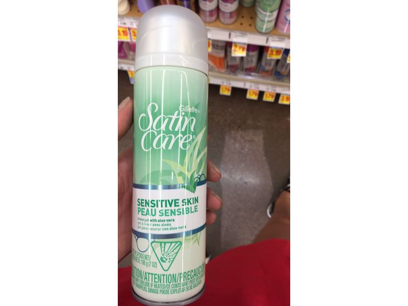 Gillette Satin Care Shave Gel Sensitive Skin, 7 oz (Pack of 12)