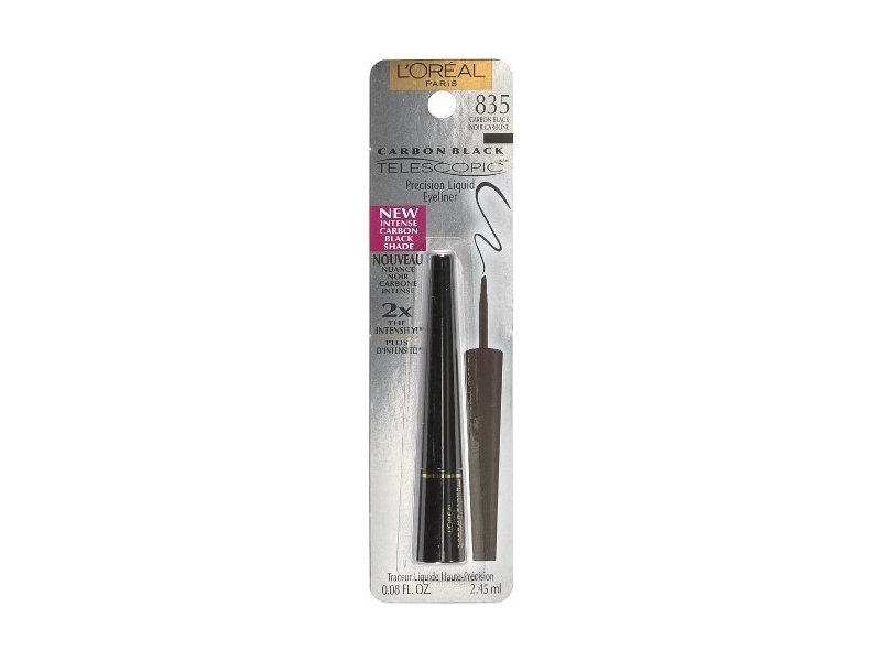L'Oreal Paris Telescopic Precision Liquid Eyeliner, 835 Carbon Black, 0.08 fl oz/2.45 mL, Pack Of 2