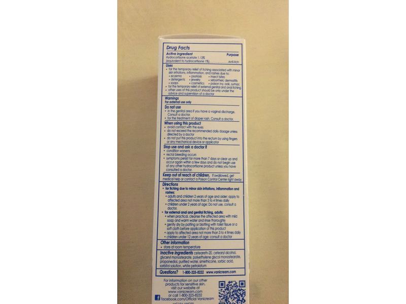 Vanicream HC 1% Hydrocortisone Cream, 2 oz (57 g)