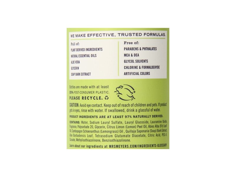 Mrs. Meyer's Clean Day Dish Soap, Lemon Verbena, 16 fl oz/473 mL